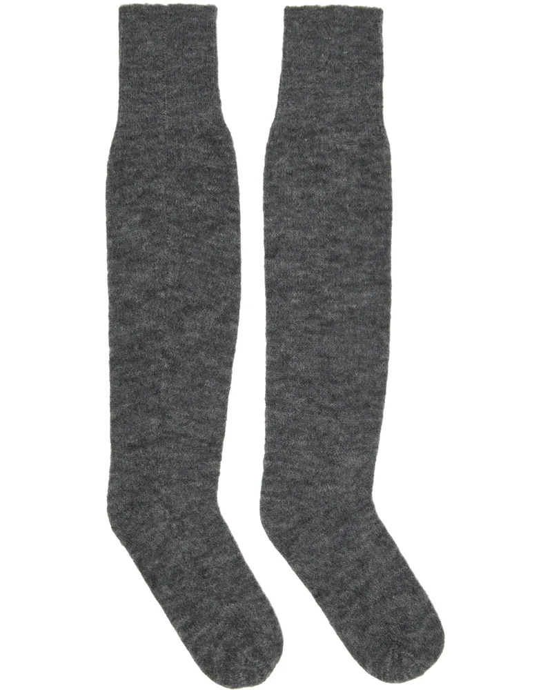 16ARLINGTON SSENSE Work Capsule – Gray Semi-Sheer Socks Anthracite