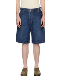 Bottega Veneta Blue Belted Denim Shorts Mid