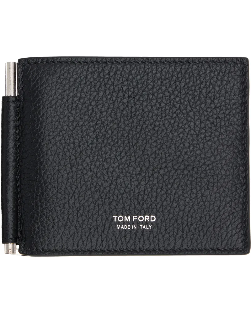 Tom Ford Black Grain Leather Money Clip Wallet 1n001black