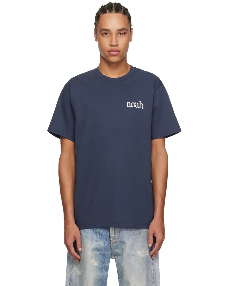 Noah NYC Navy Gothic 'N' T-shirt Navy