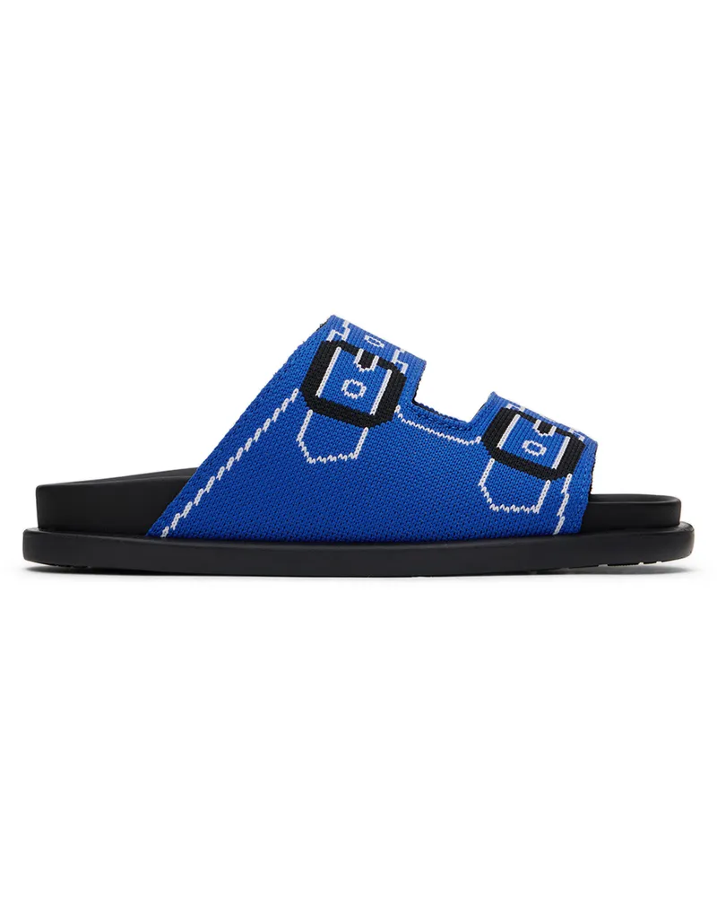 Marni Kids Blue Jacquard Sandals Var