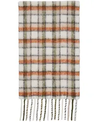 Séfr Off-White & Orange Blanket Scarf Alpaca