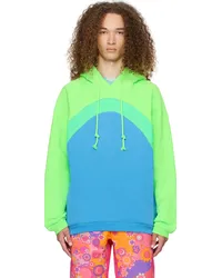 ERL Green & Blue Rainbow Hoodie Blue