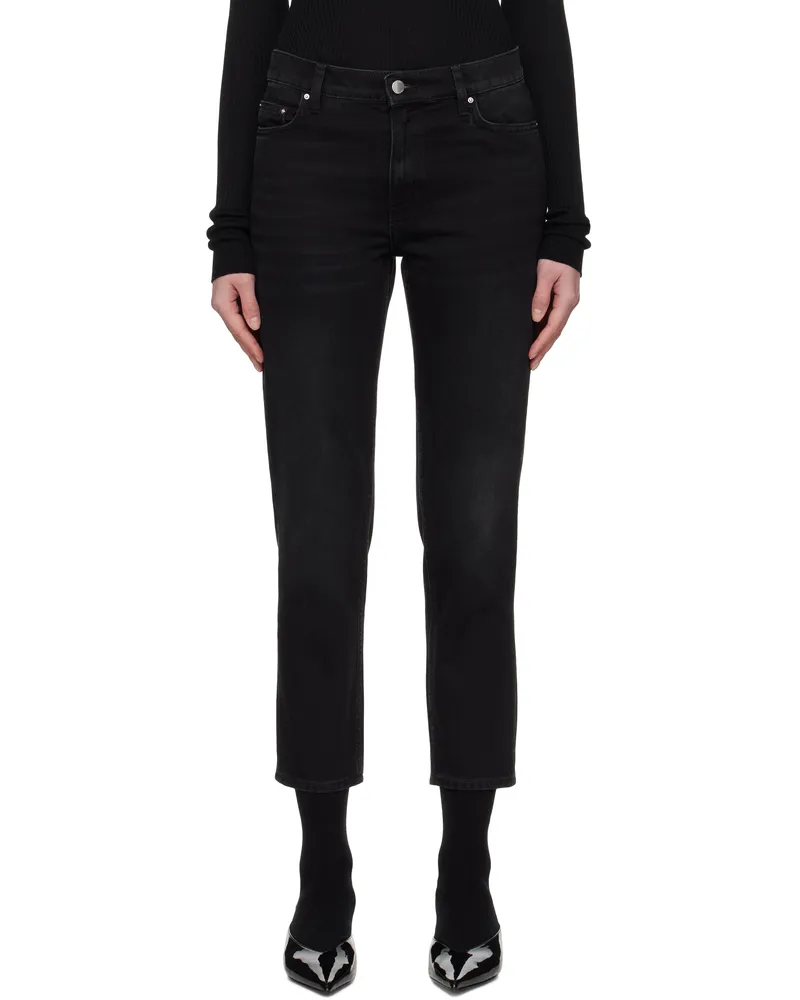 Totême Black Low Taper Jeans Faded