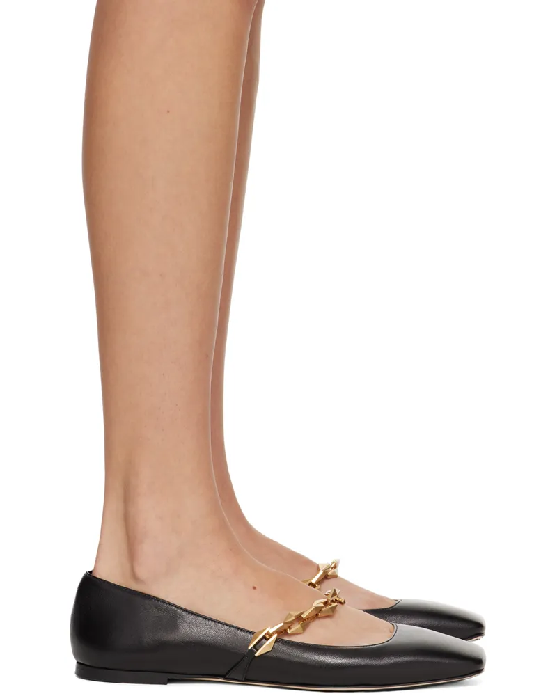 Jimmy Choo Black Diamond Tilda Ballerina Flats Black