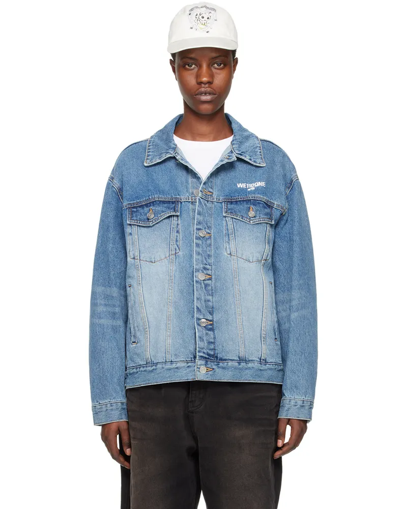 WE 11 DONE Blue Faded Denim Jacket Blue