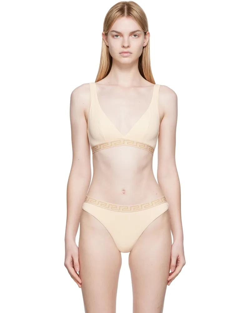 Versace Beige Greca Border Bra 1k930