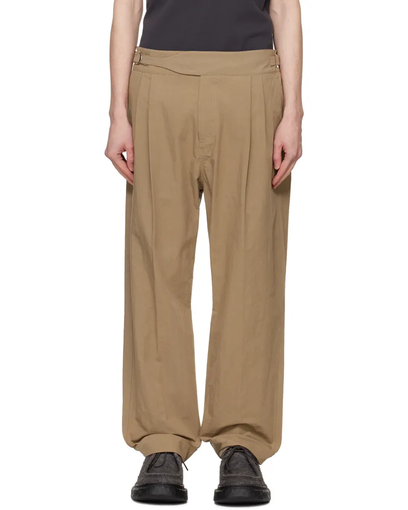 Craig Green Tan Double Pleat Trousers Beige