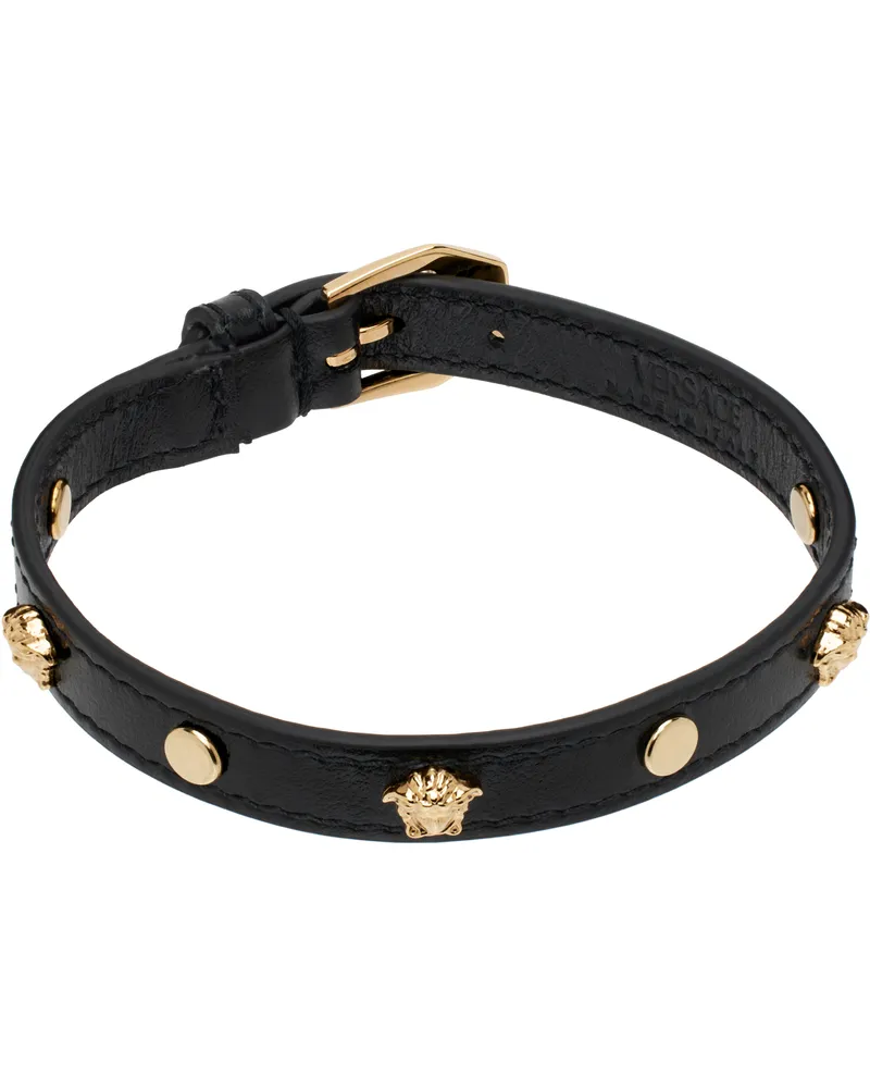 Versace Black Medusa Leather Bracelet 1b00v-black-versace