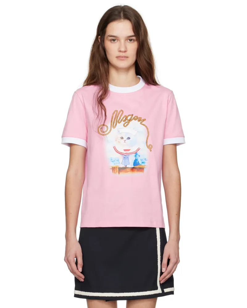 MSGM Pink Sailor Kitty T-shirt 12