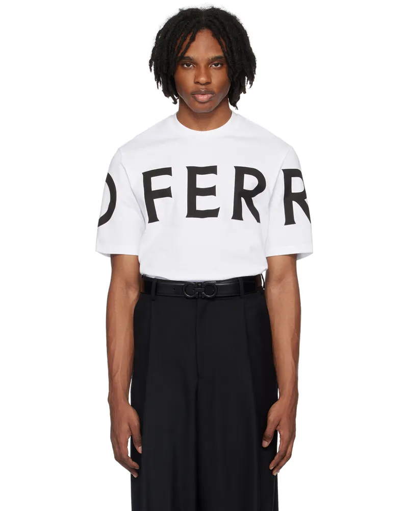 Ferragamo White Printed T-Shirt 1632