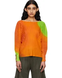 Issey Miyake Orange Melty Rib Blouse Orange