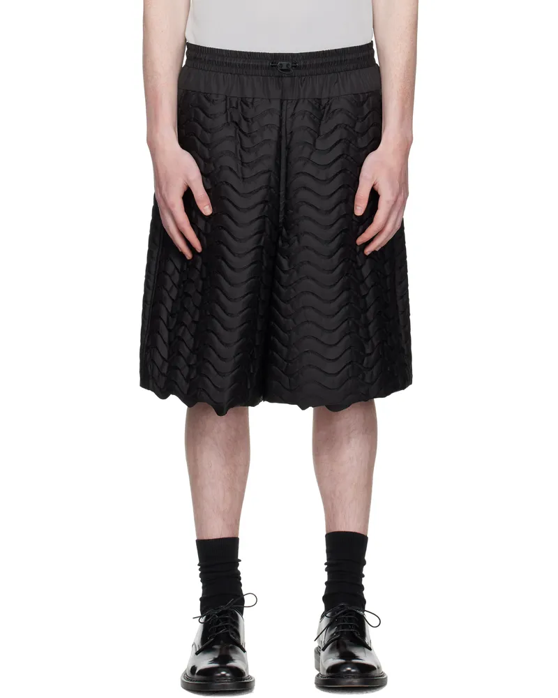 Toga Black Wave Quilting Shorts Black