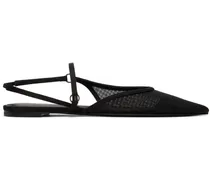Black Slingback Tulle Sandals