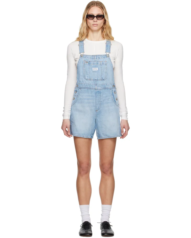 Levi's Blue Utility Short Denim Overalls Summer