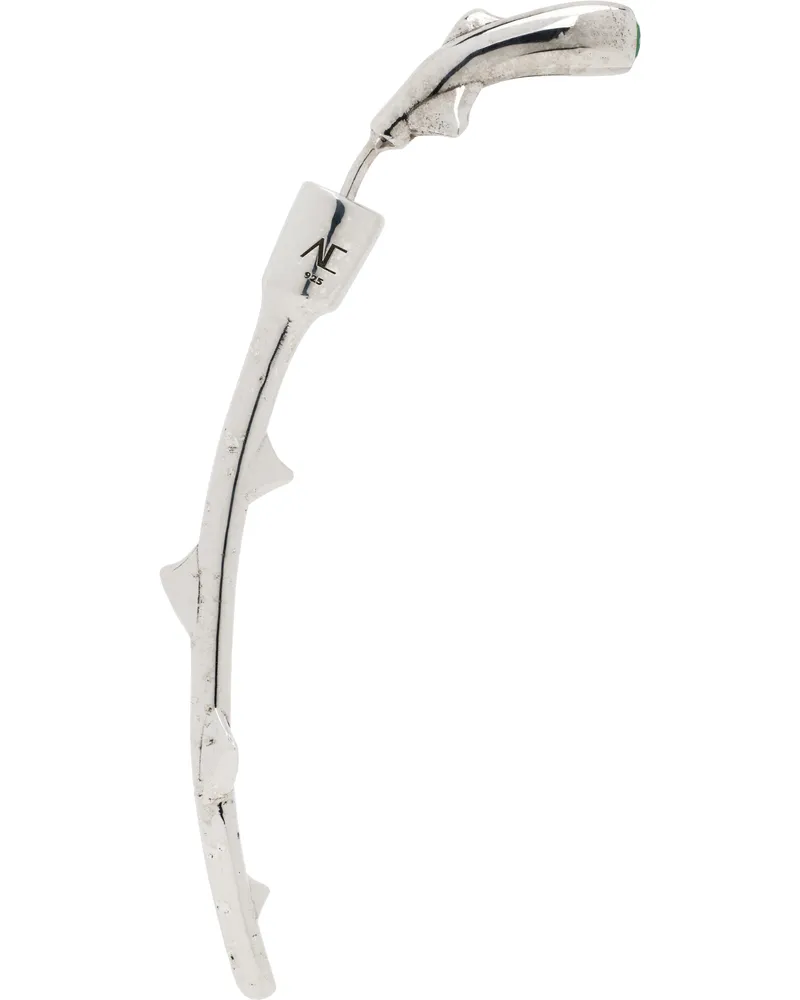 Alan Crocetti Silver Stem of Thorns Single Earring Rhodium