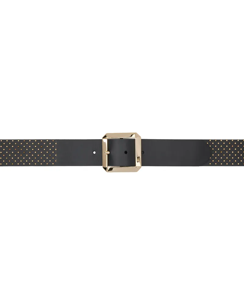 Ernest W. Baker Black Studded Large Buckle Belt Black