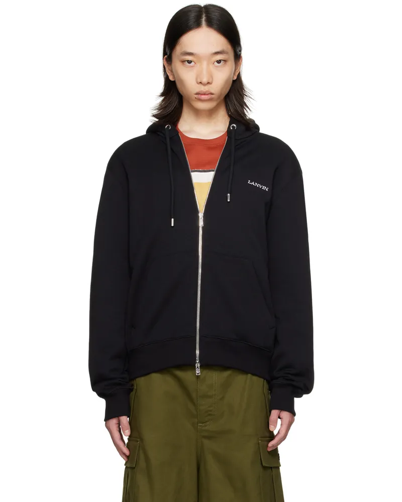 Lanvin Black Archives Print Zipped Hoodie 10
