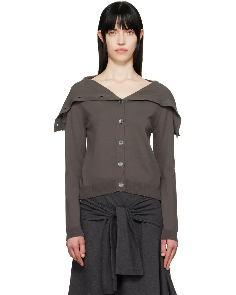 Our Legacy Taupe Open Cardigan Fog
