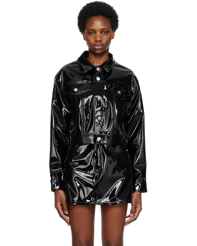 Frame Denim Black Oversized Jacket Black