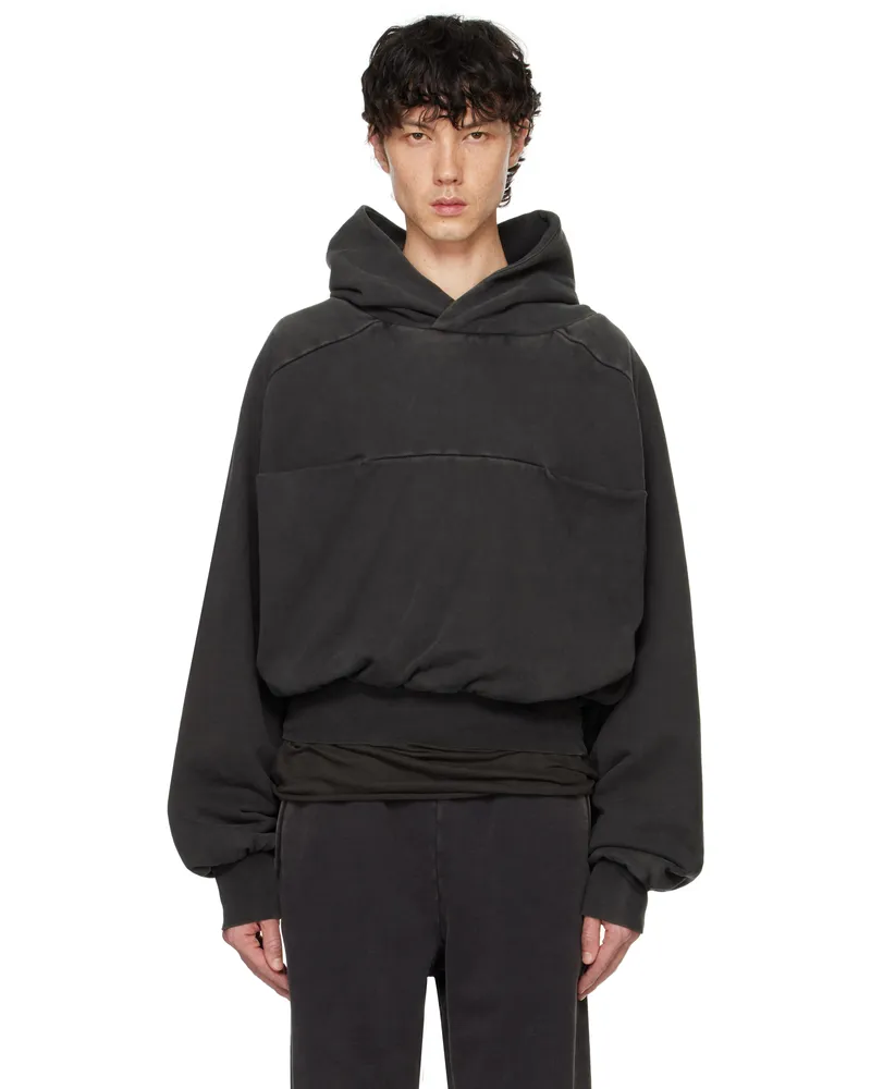 Entire Studios Black Double Double Hoodie Washed
