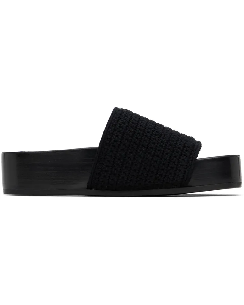 Co Black Crochet Slides Black