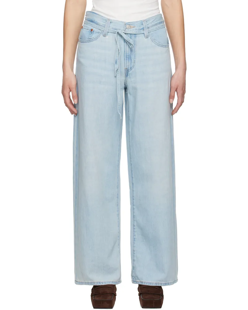 Levi's Blue XL Baggy Straight Linen+ Jeans Luxury