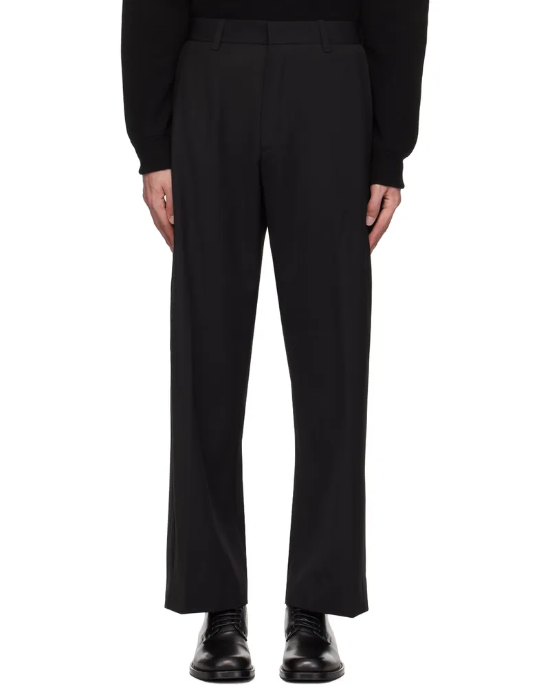SOLID HOMME Black Pleated Trousers 805b