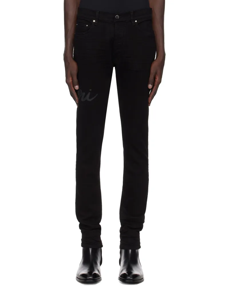 Amiri Black 'Amiri' Script Logo Jeans Black