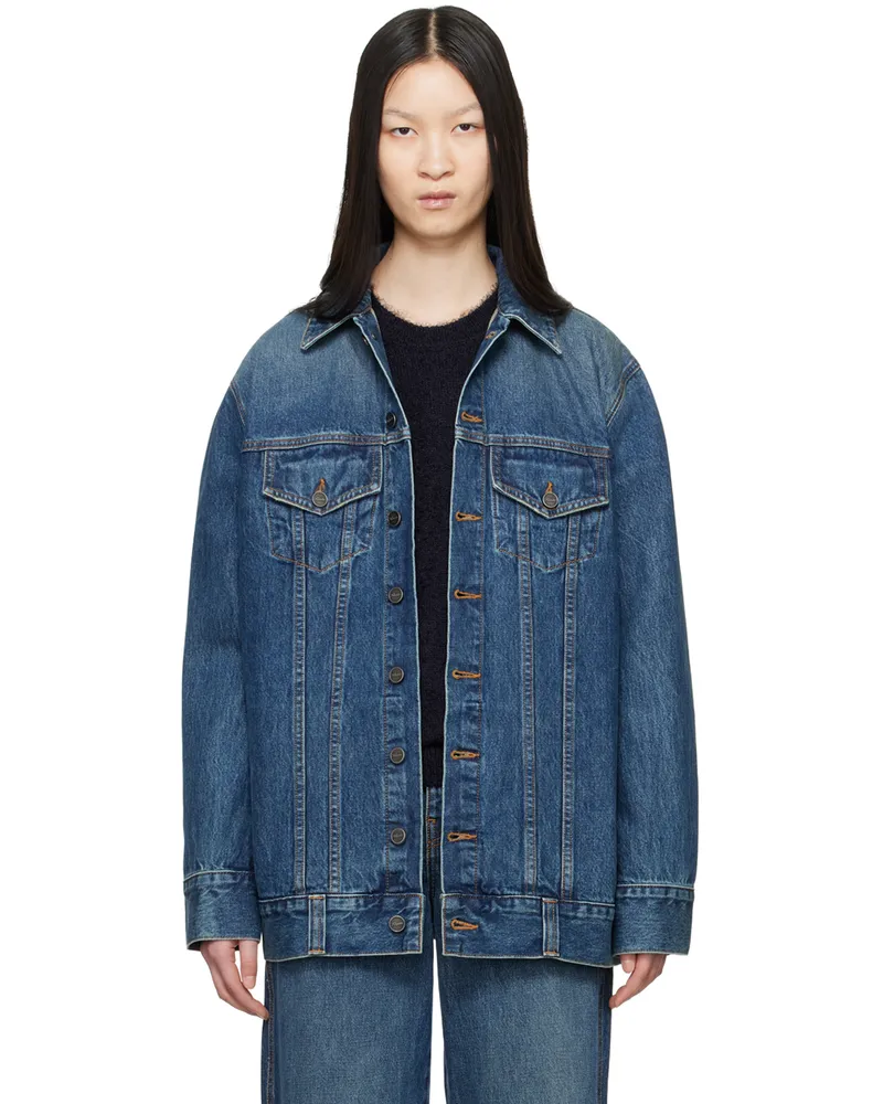 KHAITE Blue 'The Ross' Denim Jacket 005