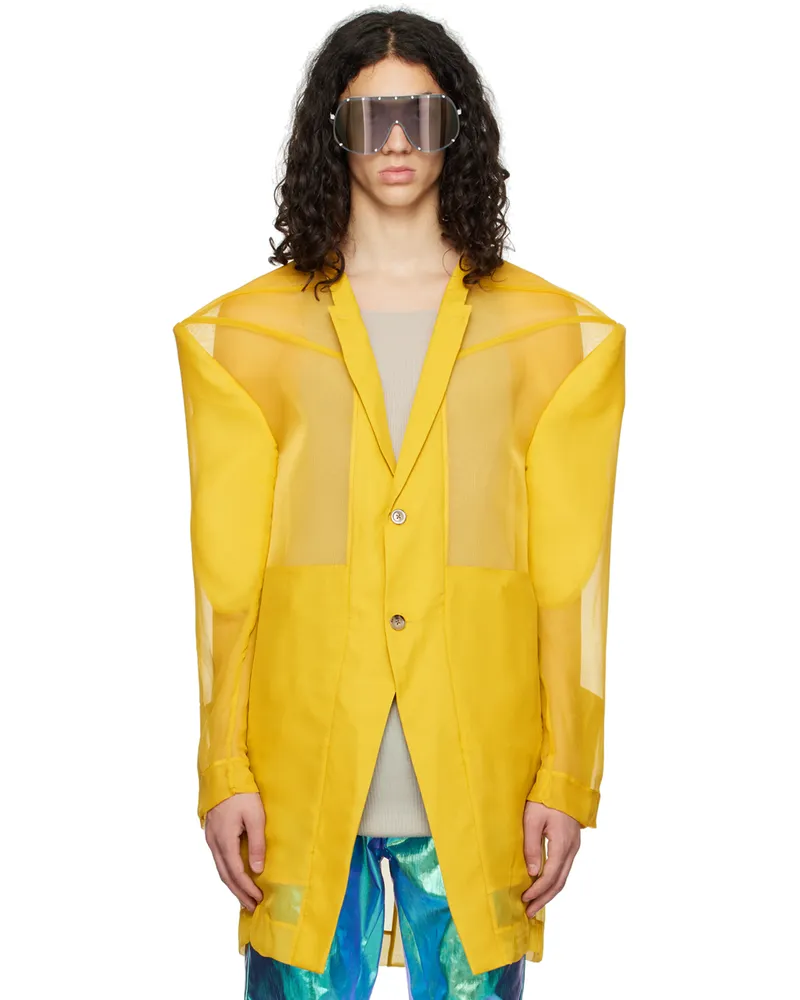 Rick Owens Yellow Transtatlin Coat 12
