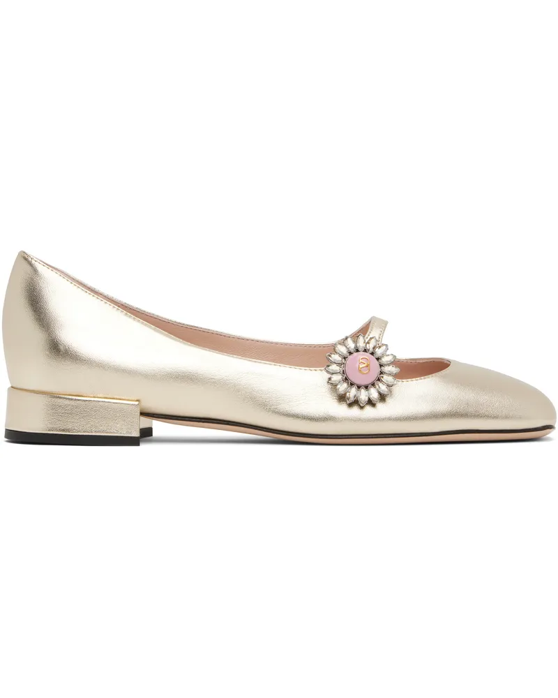 Valentino Garavani Gold Mary-Jane Preshoes Ballerina Flats Bz1