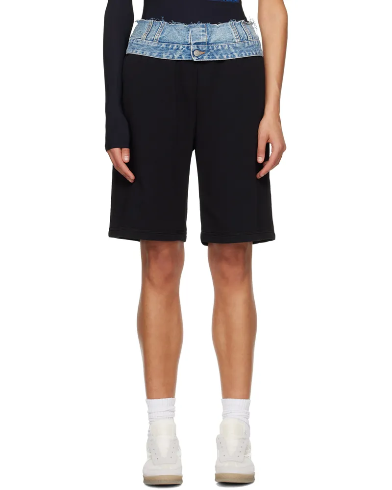 Maison Margiela Black & Blue Paneled Shorts 961