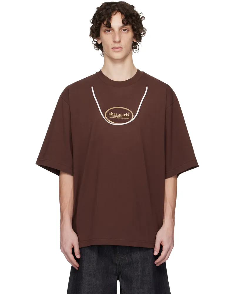 ABRA Brown 'Abra Paris' T-shirt Brown