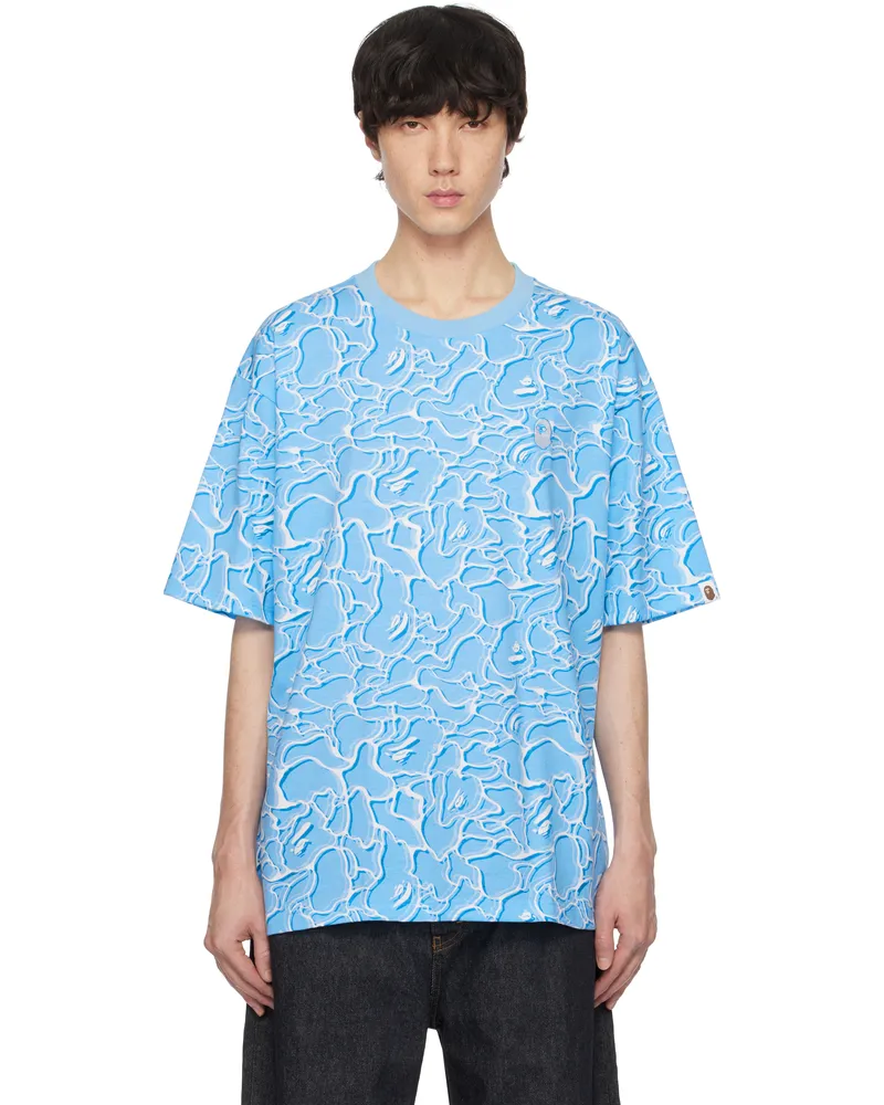 BAPE Blue ABC Sea Surface Camo Relaxed Fit T-shirt Blue