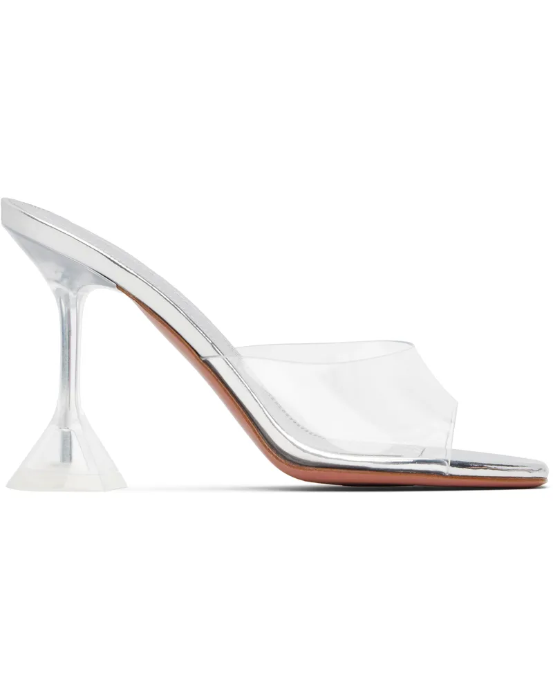 Amina Muaddi Transparent Lupita Glass Slipper Heeled Sandals Transparent