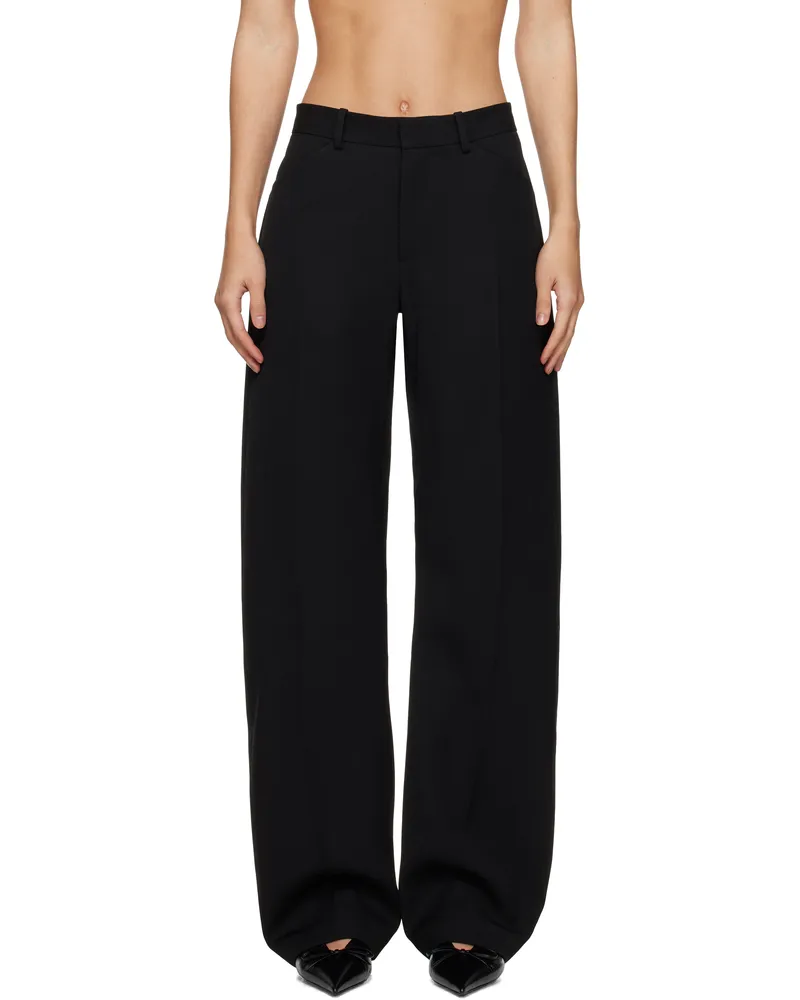 Alexander Wang Black Mid-Rise Tailored Trousers Black