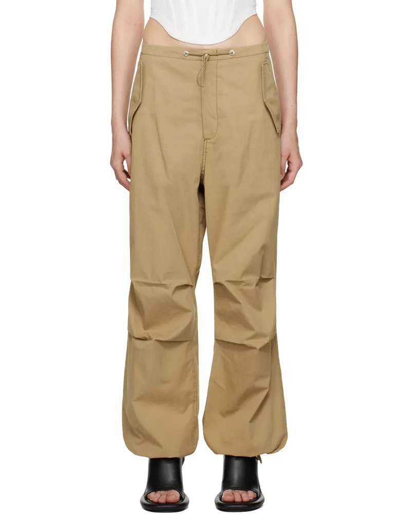 Dion Lee Khaki Toggle Parachute Trousers Khaki