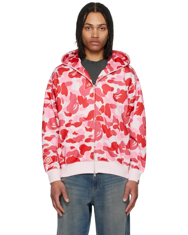 BAPE Pink ABC Camo Shark Full Zip Hoodie Pnk-pink