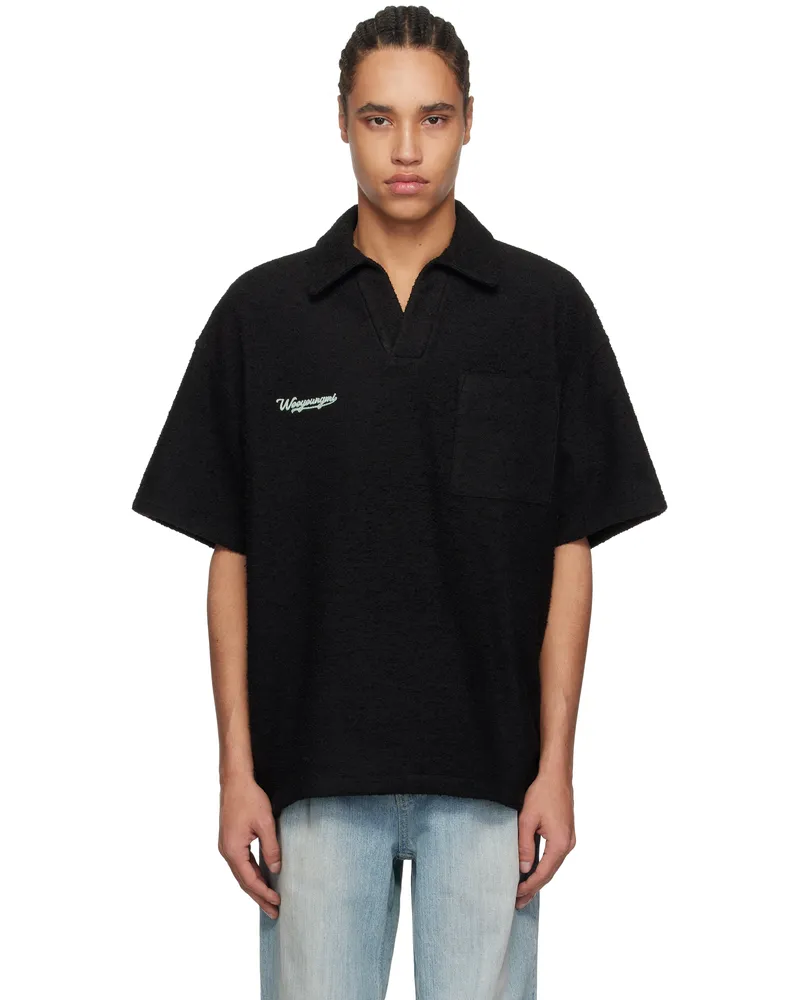 Wooyoungmi Black Embroidered Polo Black730b