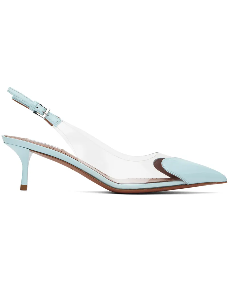 Alaïa Blue 'Le Coeur' Slingback Patent Lambskin Heels 520