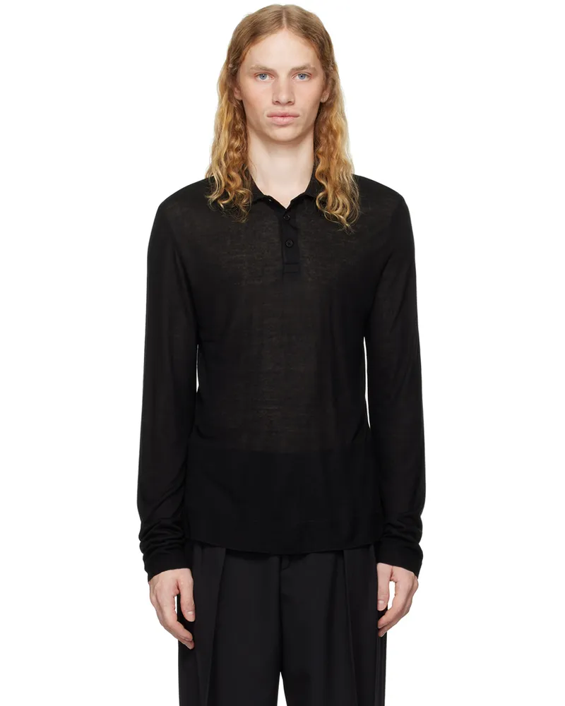 Filippa K Black Jersey Polo Black