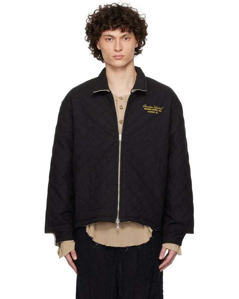 BODE Black & Beige Bloomstein Quilted Reversible Jacket Black
