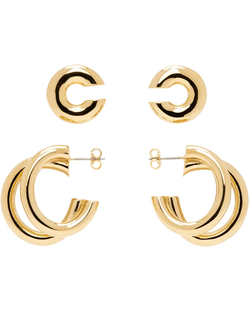 Paco Rabanne Pin & Cuff Earrings Set Gold