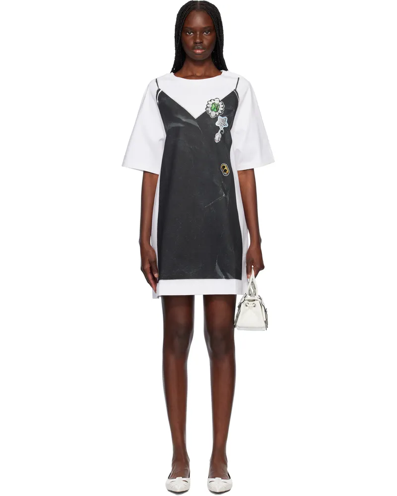 Marc Jacobs White & Black Trompe L'oeil T-shirt Minidress 116