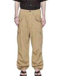 Dries van Noten Beige Drawstring Cargo Pants Beige