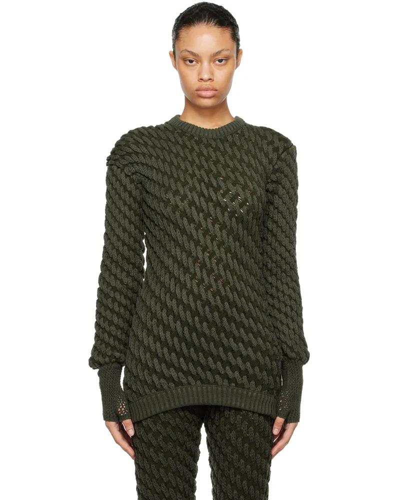 Isa Boulder SSENSE Exclusive Khaki Cereal Sweater Forest