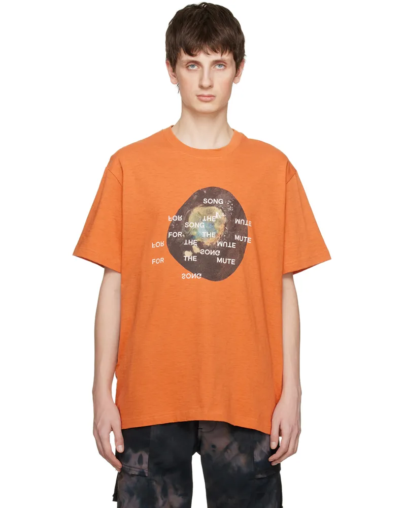 Song For The Mute Orange Printed T-Shirt Sunset