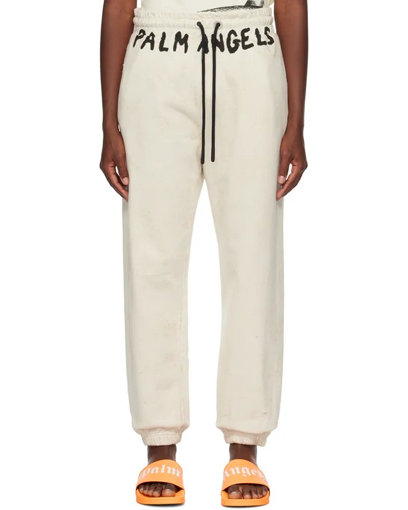 Palm Angels Off-White Faded Sweatpants White