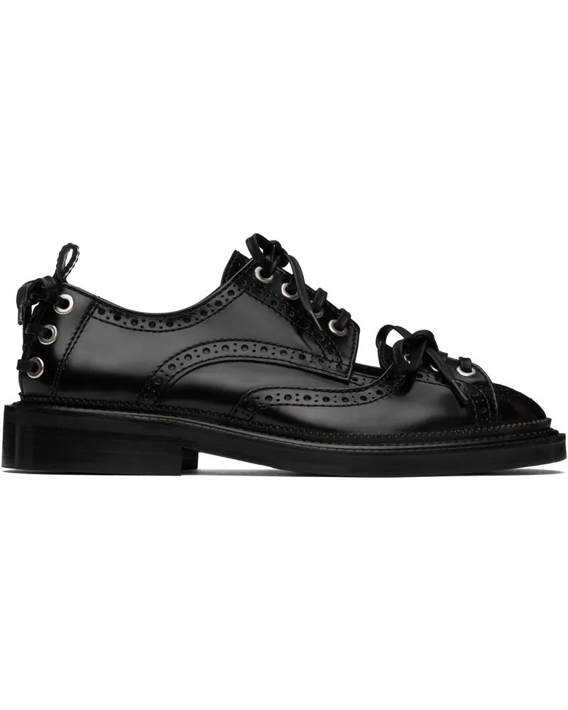 Simone Rocha Black Multi-Lace Cutout Brogues Black